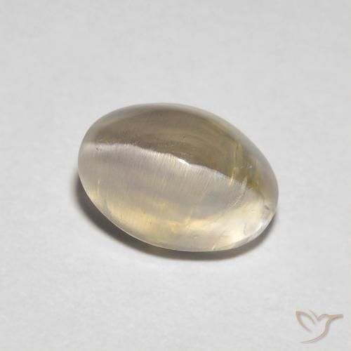 Sillimanite Occhio di Gatto Marrone Giallo Chiaro naturale da 1.30 ct, Ovale, Trasparente