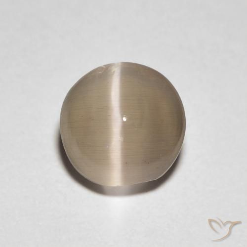 1.39ct Naturale Marrone chiaro caldo Warm Sillimanite effetto occhio di gatto, Ovale, Trasparente