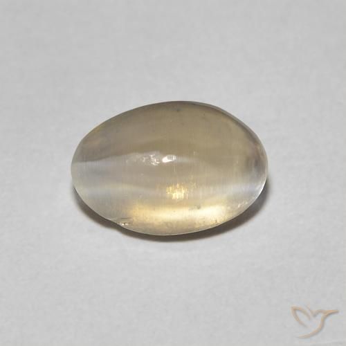 1.08ct Naturale Tortilla Marrone Chiaro Sillimanite effetto occhio di gatto, Ovale, Trasparente