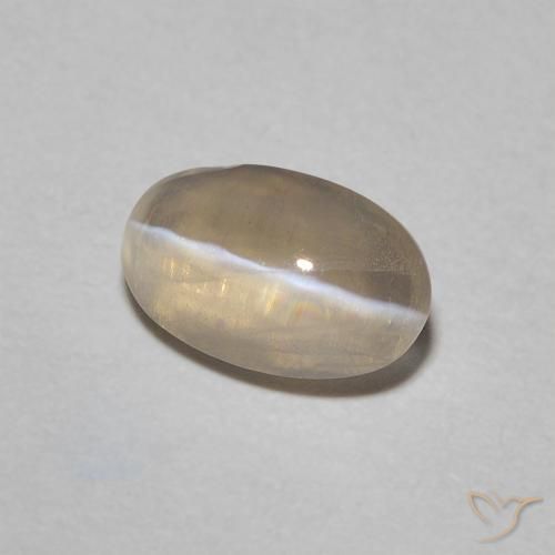 Sillimanite Occhio di Gatto Marrone Giallo Chiaro naturale da 0.76 ct, Taglio ovale, Trasparente