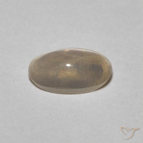 Sillimanite Occhio di Gatto Marrone Giallo Chiaro naturale da 0.76 ct, Taglio ovale, Trasparente