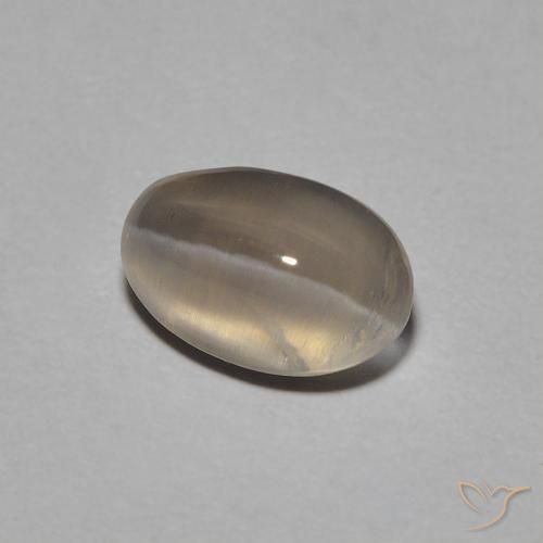 Sillimanite Occhio di Gatto Marrone Molto Chiaro naturale da 1.40 ct, Ovale, Trasparente