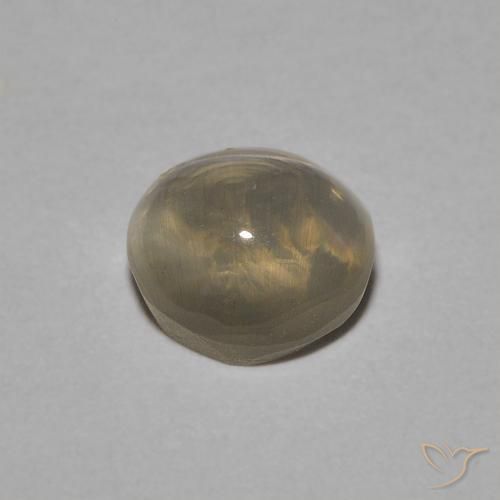 Sillimanite Occhio di Gatto Marrone Giallo Chiaro naturale da 1.22 ct, Ovale, Trasparente