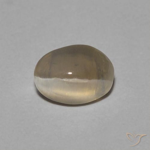 0.81ct Naturale Marrone Giallo Chiaro Sillimanite effetto occhio di gatto, Ovale, Trasparente