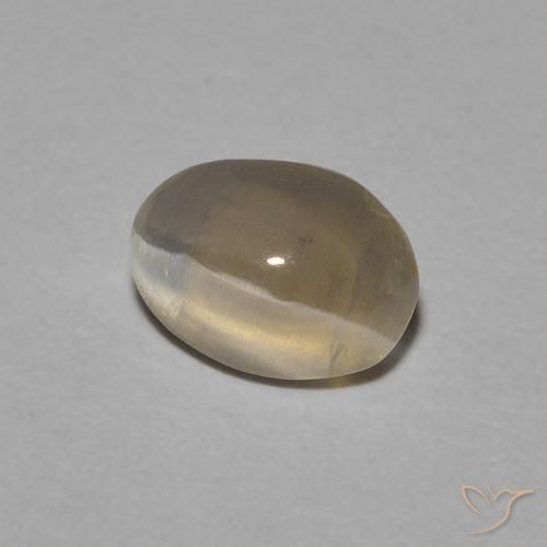 Sillimanite Occhio di Gatto Marrone Giallo Chiaro naturale da 0.81 ct, Ovale, Trasparente