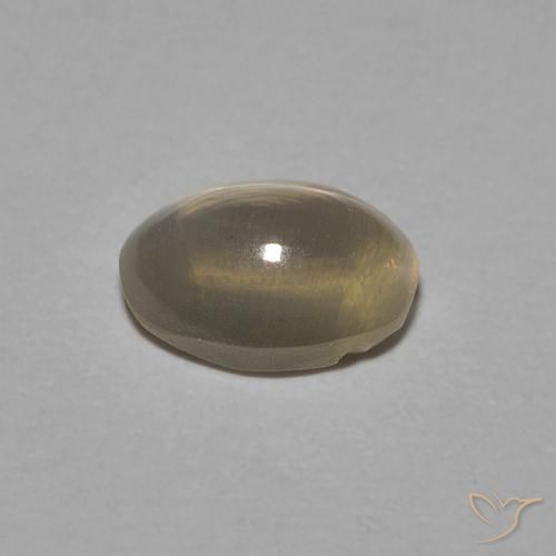 Sillimanite Occhio di Gatto Marrone Giallo Chiaro naturale da 0.81 ct, Ovale, Trasparente