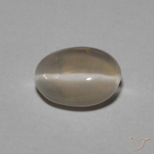 1.05ct Naturale Marrone Giallo Chiaro Sillimanite effetto occhio di gatto, Ovale, Trasparente