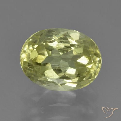 1.98ct Naturale Giallo verdastro Sillimanite, Ovale, VS