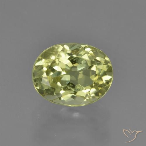 2.09ct Naturale Giallo verde Sillimanite, Ovale, VVS-VS