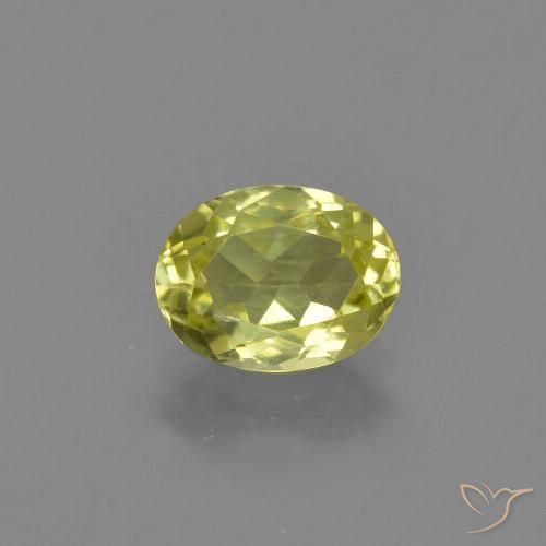 1.38ct Naturale Limone giallo Sillimanite, Ovale, VS-SI