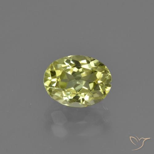 1.58ct Naturale Giallo verde Sillimanite, Ovale, VS