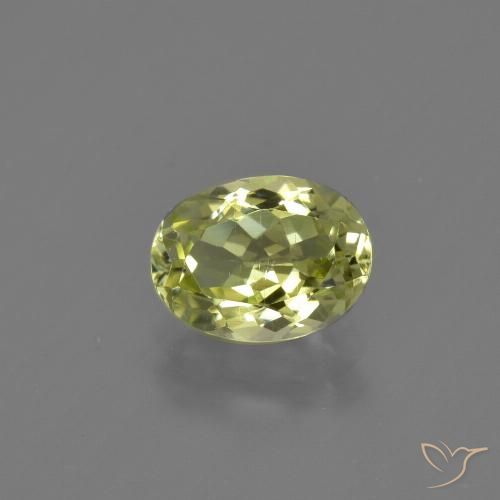 1.40ct Naturale Giallo verde Sillimanite, Ovale, VS