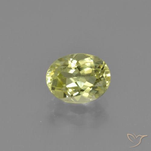 1.33ct Naturale Giallo verdastro Sillimanite, Ovale, VS-SI