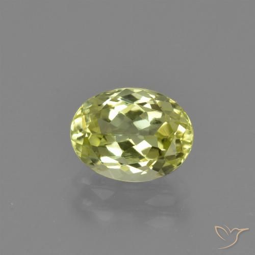 1.55ct Naturale Giallo verde Sillimanite, Ovale, VVS