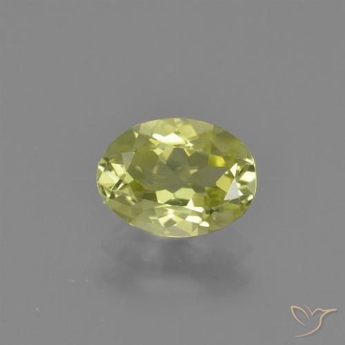 1.13ct Naturale Giallo chiaro Sillimanite, Ovale, VVS-VS