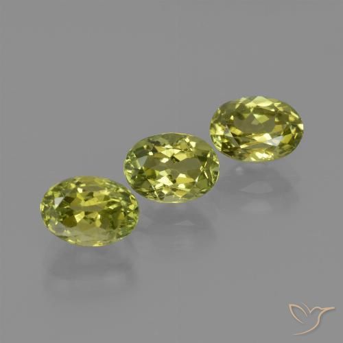 3.23ctw Naturale Giallo medio Sillimanite, Ovale, VVS-VS