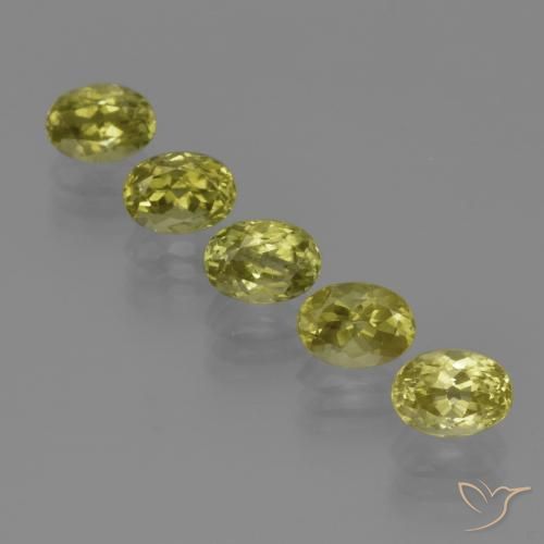 5.52ctw Naturale Giallo chiaro verdastro Sillimanite, Ovale, VVS-VS