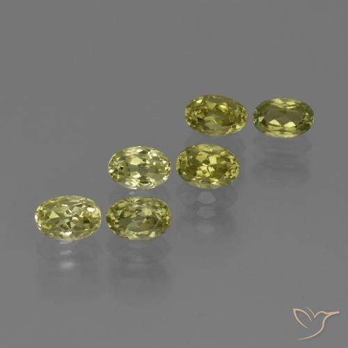 4.04ctw Naturale Giallo verdastro Sillimanite, Ovale, VVS-VS