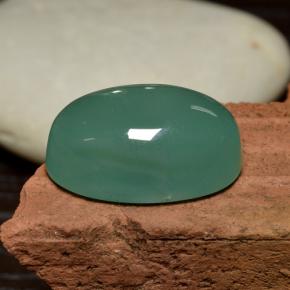 Smithsonite Blu verde naturale da 27.39 ct, Taglio ovale, Traslucido