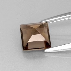 Quarzo fumé naturale marrone da 1,11 ct, quadrato, VVS-VS