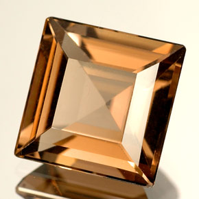 Quarzo fumé naturale marrone da 4,14 ct, quadrato, VVS-VS