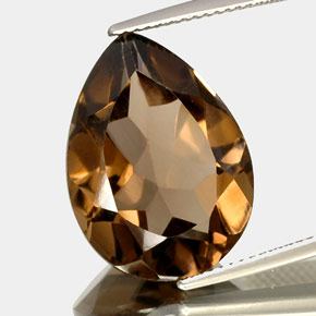Quarzo fumé naturale marrone da 13,49 ct, taglio a pera, VVS