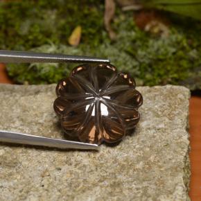 Quarzo fumé naturale marrone da 16,33 ct, forma fantasia, trasparente