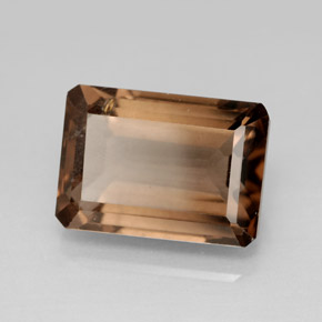 Quarzo fumé naturale marrone da 7,71 ct, taglio smeraldo, VS