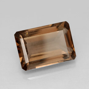 Quarzo fumé naturale marrone da 7,71 ct, taglio smeraldo, VS