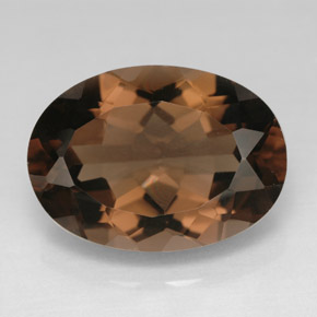 Quarzo fumé naturale marrone da 10,93 ct, taglio ovale, VVS