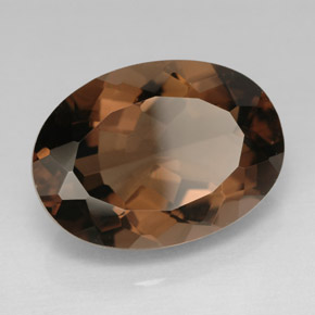 Quarzo fumé naturale marrone da 10,93 ct, taglio ovale, VVS