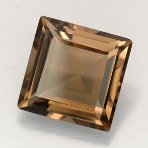 Quarzo fumé naturale marrone da 3,95 ct, quadrato, VVS