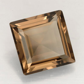 Quarzo fumé naturale marrone da 3,95 ct, quadrato, VVS
