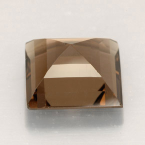 Quarzo fumé naturale marrone da 3,95 ct, quadrato, VVS