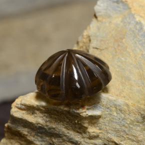 Quarzo fumé naturale marrone da 12,12 ct, taglio fiore, trasparente