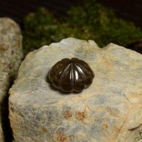 Quarzo fumé naturale marrone da 14,00 ct, taglio fiore, trasparente