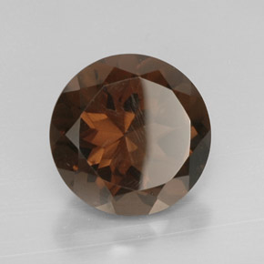 Quarzo fumé naturale marrone fumé da 11,41 ct, taglio rotondo, VVS