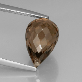 Quarzo fumé naturale marrone da 5,83 ct, briolette, VVS-VS