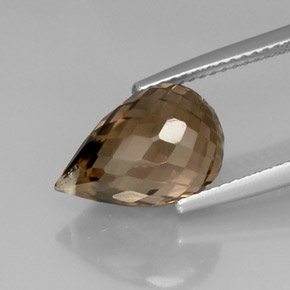Quarzo fumé naturale marrone da 5,83 ct, briolette, VVS-VS