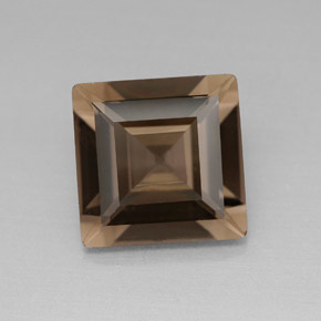Quarzo fumé naturale marrone da 3,88 ct, quadrato, VS