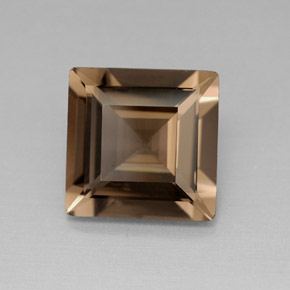 Quarzo fumé naturale marrone da 3,88 ct, quadrato, VS