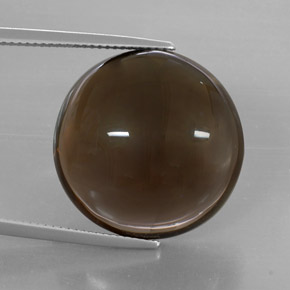 Quarzo fumé naturale marrone da 32,13 ct, taglio rotondo, traslucido
