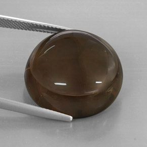 Quarzo fumé naturale marrone da 32,13 ct, taglio rotondo, traslucido