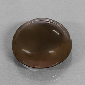 Quarzo fumé naturale marrone da 17,35 ct, taglio rotondo, traslucido