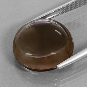 Quarzo fumé naturale marrone da 17,35 ct, taglio rotondo, traslucido