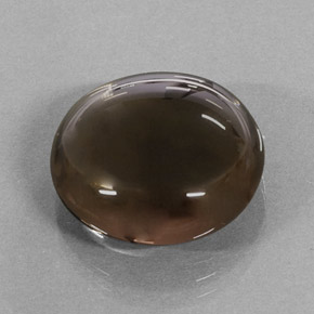 Quarzo fumé naturale marrone da 15,68 ct, taglio rotondo, traslucido