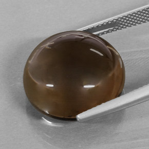 Quarzo fumé naturale marrone da 20,78 ct, taglio rotondo, traslucido