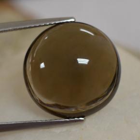 Quarzo fumé naturale marrone da 16,17 ct, taglio rotondo, traslucido