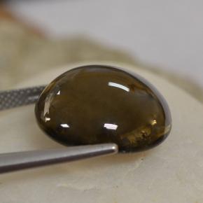 Quarzo fumé naturale marrone da 16,17 ct, taglio rotondo, traslucido