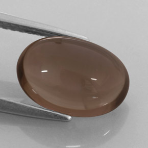 Quarzo fumé naturale marrone da 3,52 ct, taglio ovale, traslucido
